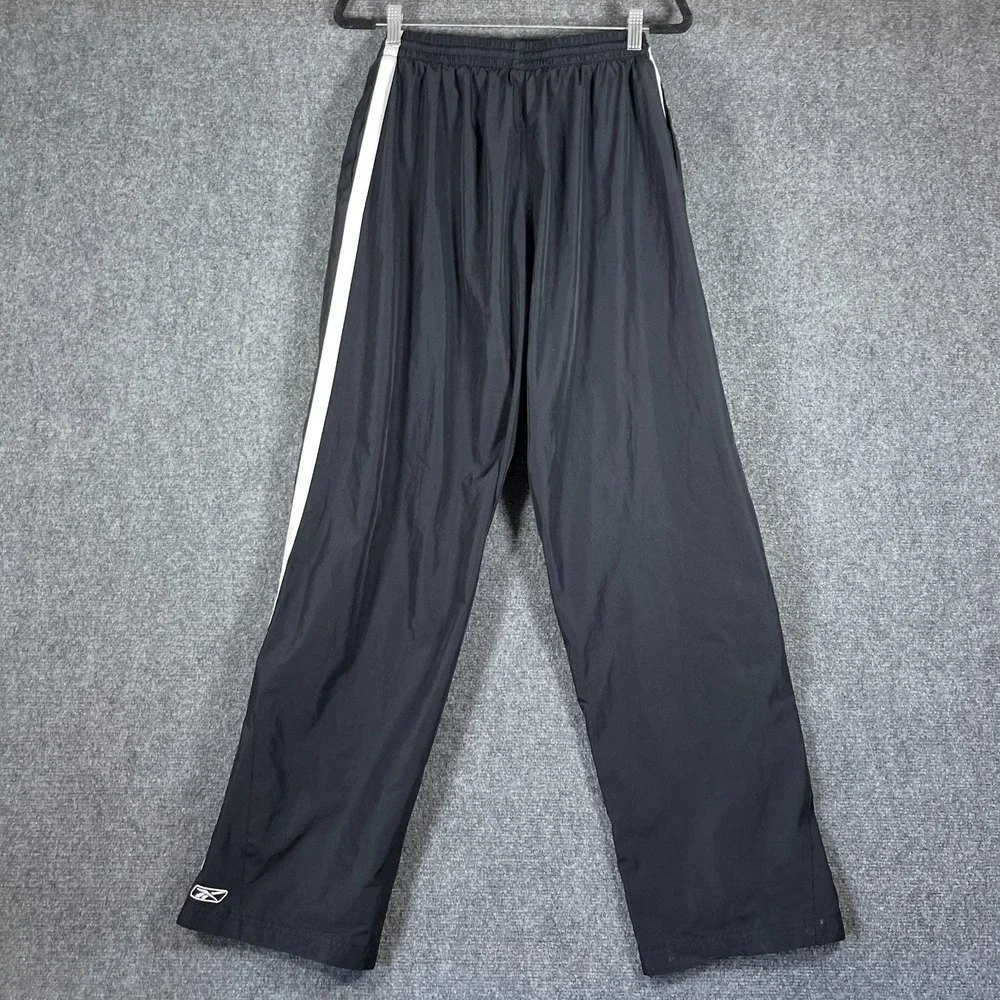 VTG 90s Reebok Mens Track Pants Lined Windbreaker Ankle Zip Baggy Gym Size Large